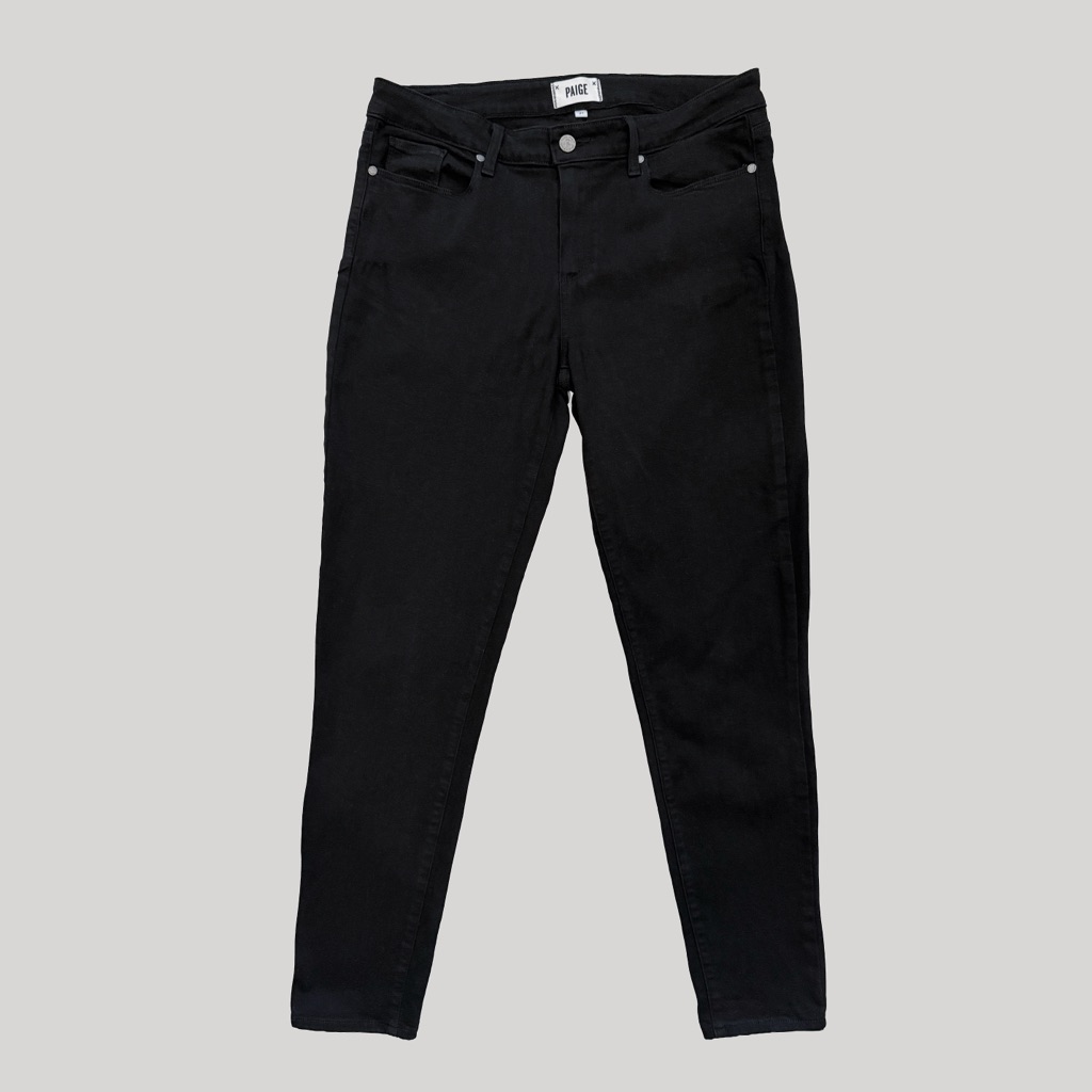 Paige Verdugo Ankle Skinny Jeans Black Wash Size 31